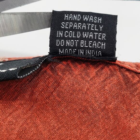 My Choice Burnt Orange Boho Embroidered Flowy Smocked Tunic Top Women’s Size S - Picture 5 of 5